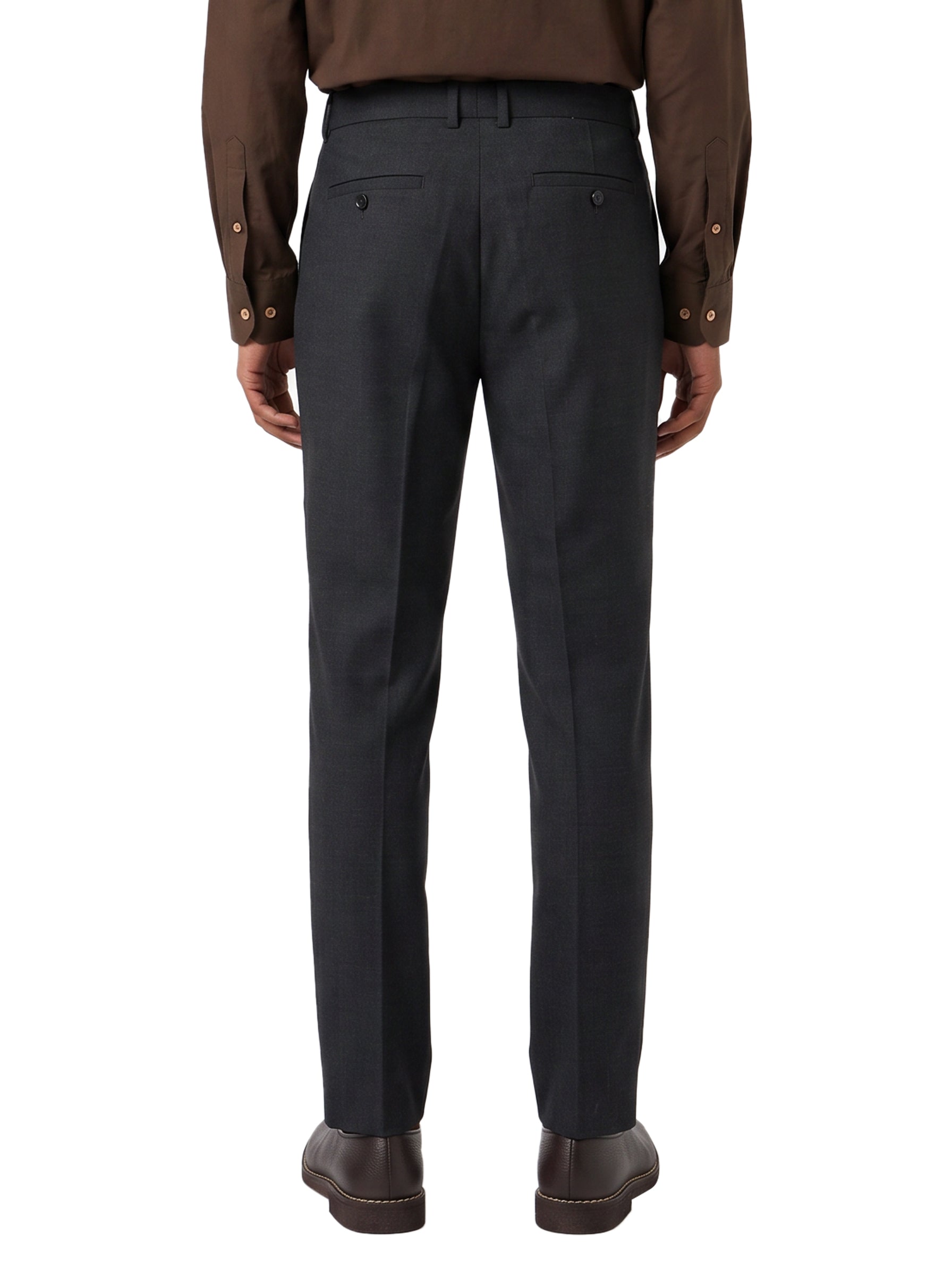 Pantalone con pences in grigio antracite 