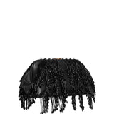 Clutch Pia con perline in nero 