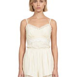Top in pizzo avorio 