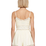 Top in pizzo avorio 