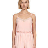 Top in seta rosa 