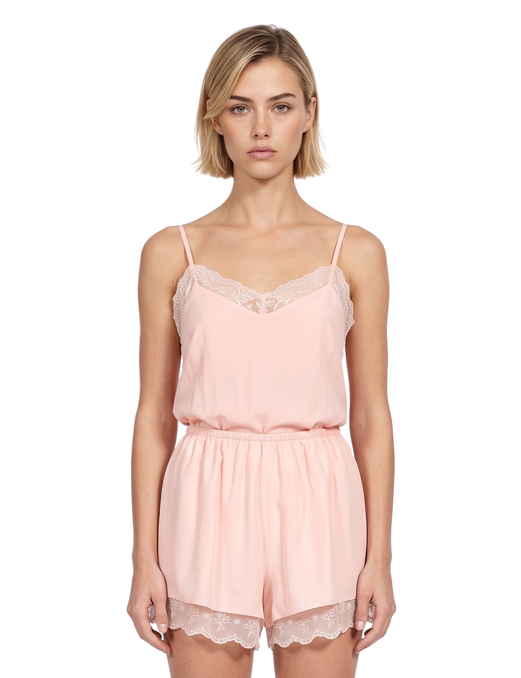 Top in seta rosa 