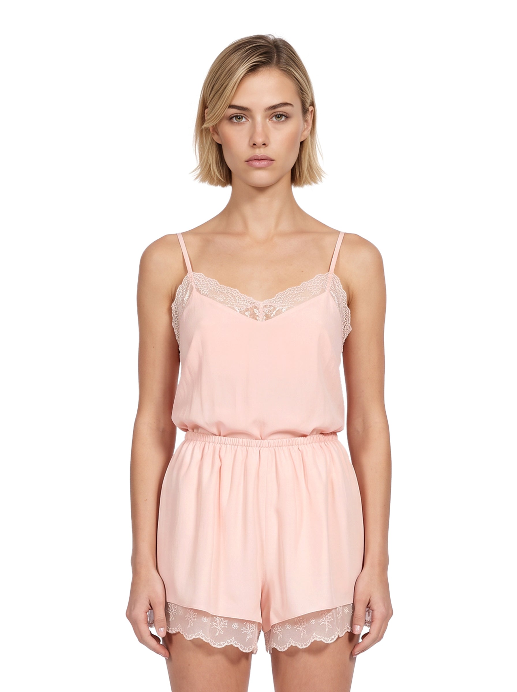 Top in seta rosa 