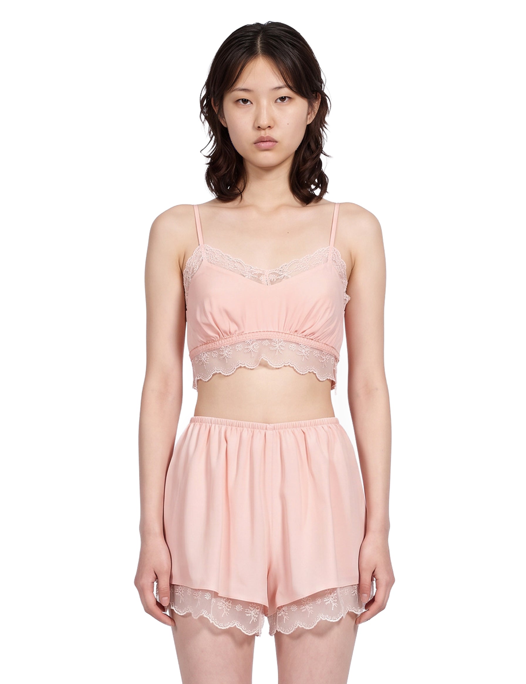 Top in seta rosa 