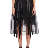 Gonna tulle con nastri in nero 