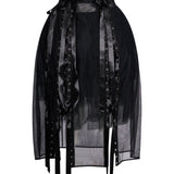 Gonna tulle con nastri in nero 