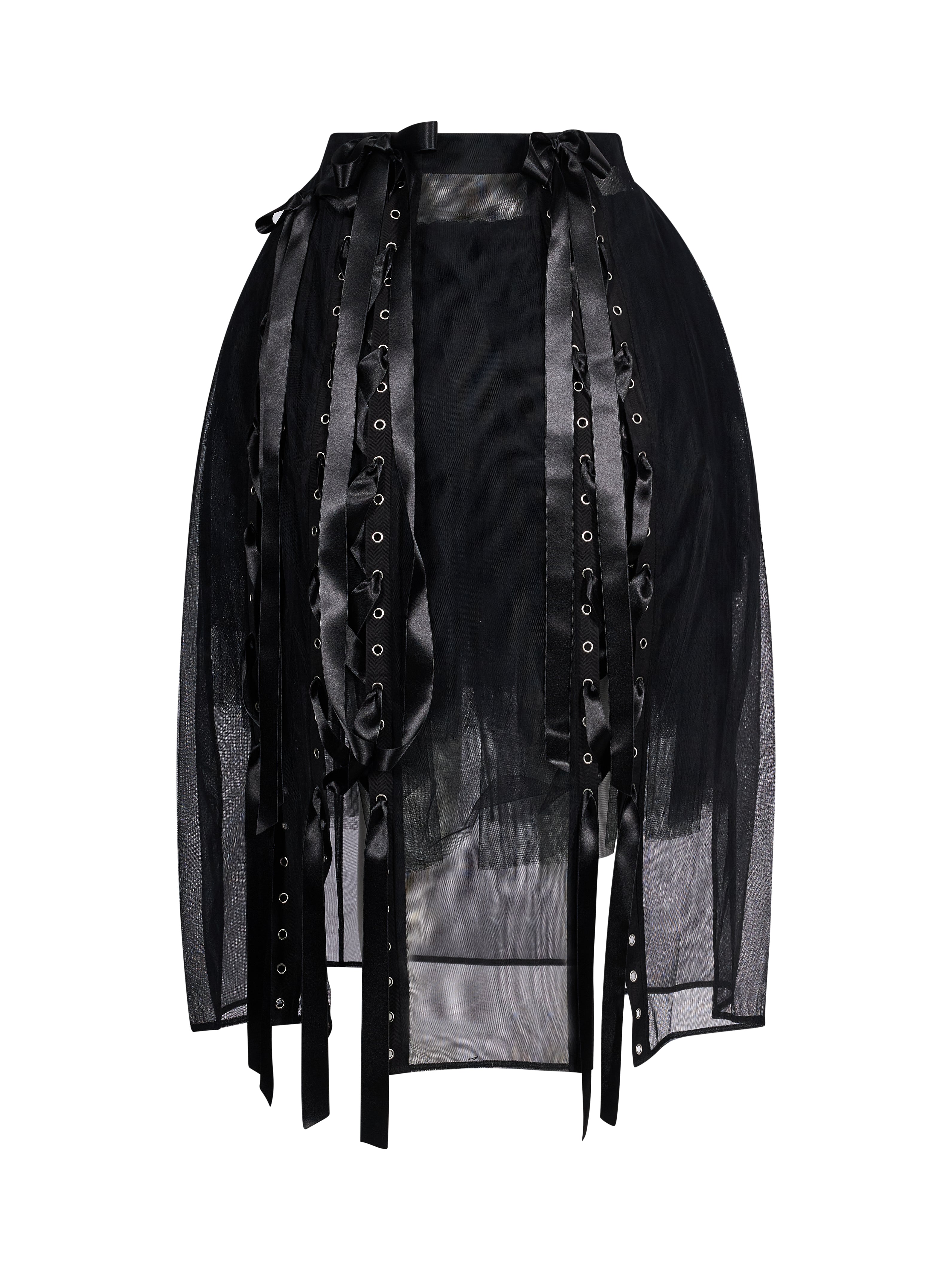 Gonna tulle con nastri in nero 