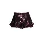 Shorts in paillettes in bordeaux 