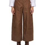 Pantaloni a gamba ampia in marrone 
