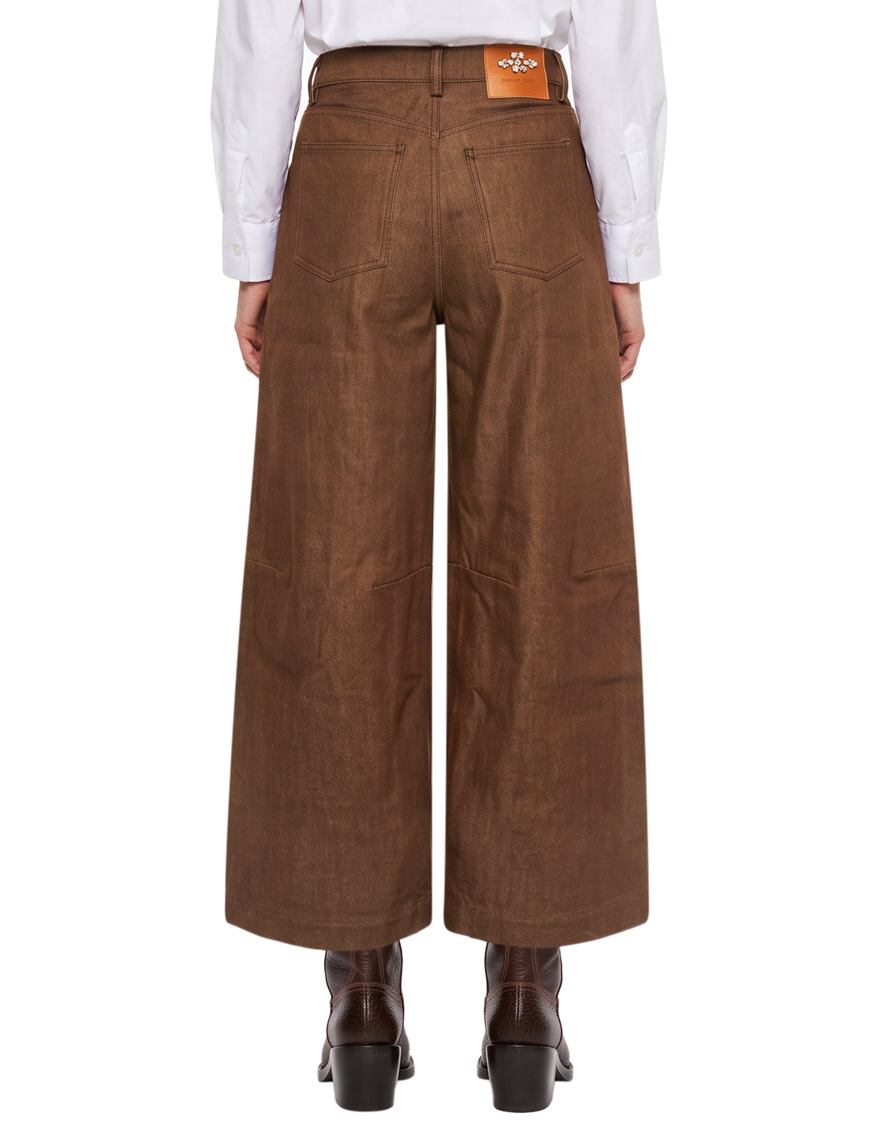 Pantaloni a gamba ampia in marrone 