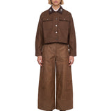Pantaloni a gamba ampia in marrone 