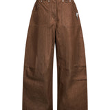Pantaloni a gamba ampia in marrone 