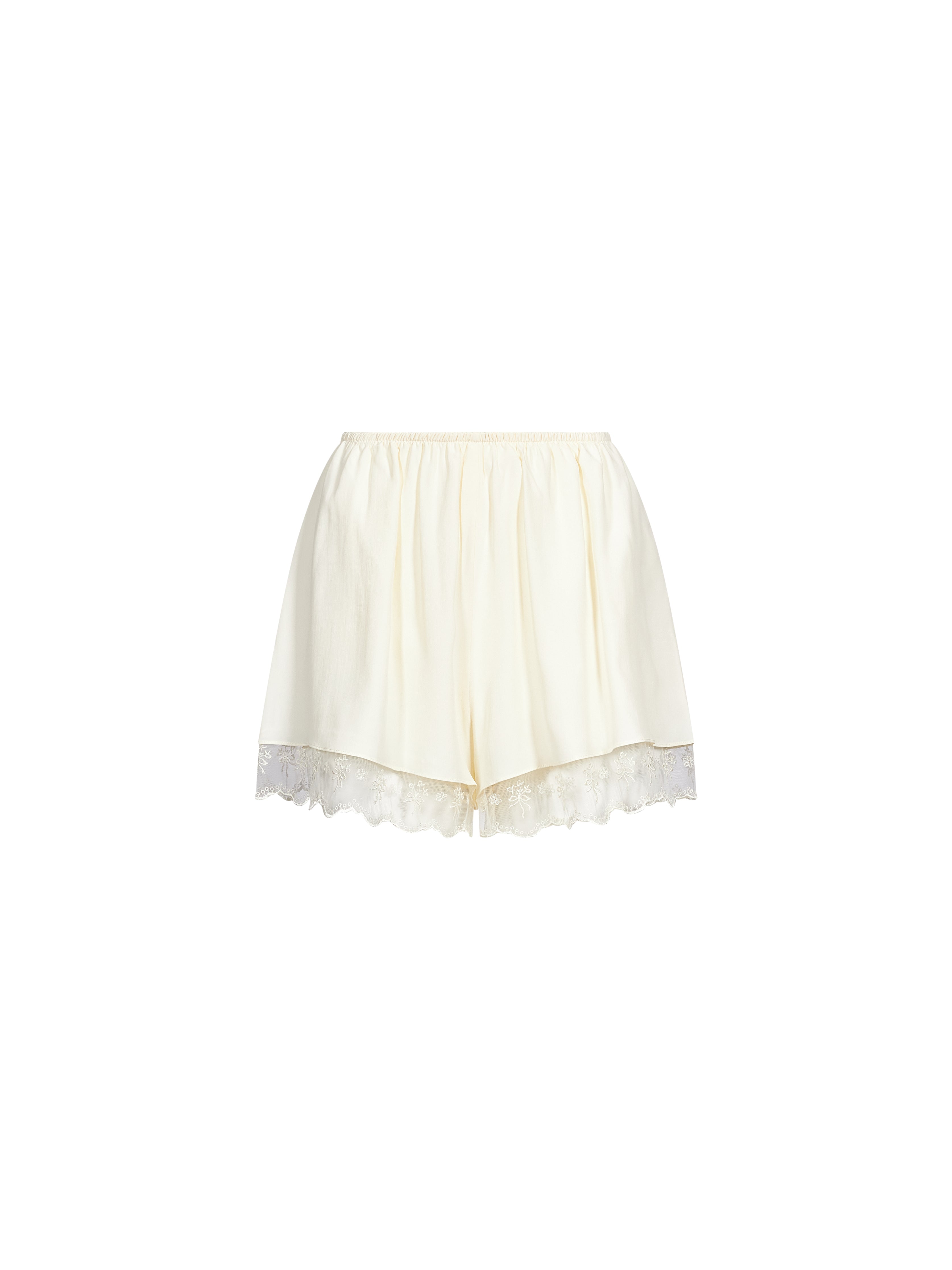 Shorts in raso avorio 