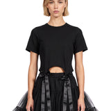 T-shirt fiocco in nero 