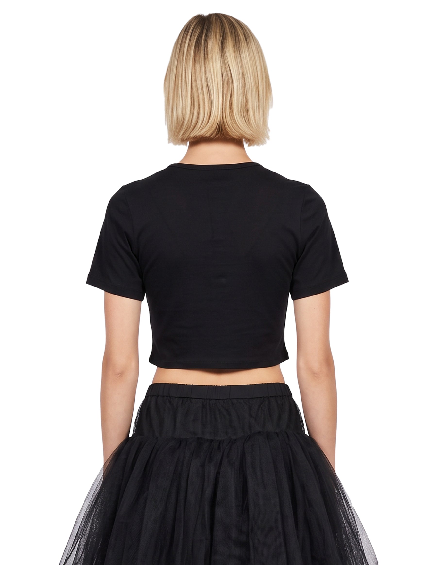 T-shirt fiocco in nero 