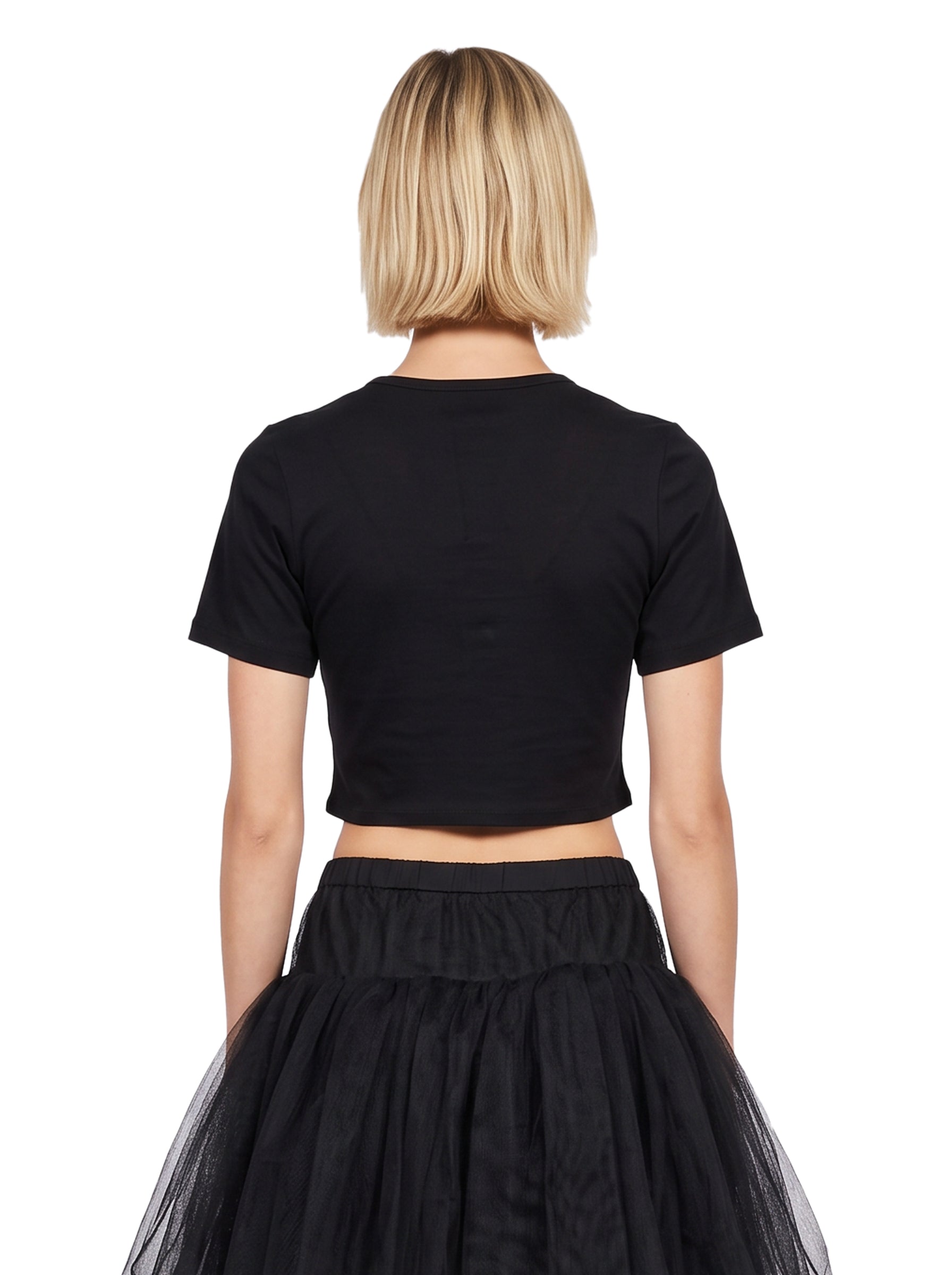 T-shirt fiocco in nero 