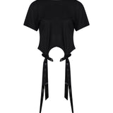 T-shirt fiocco in nero 