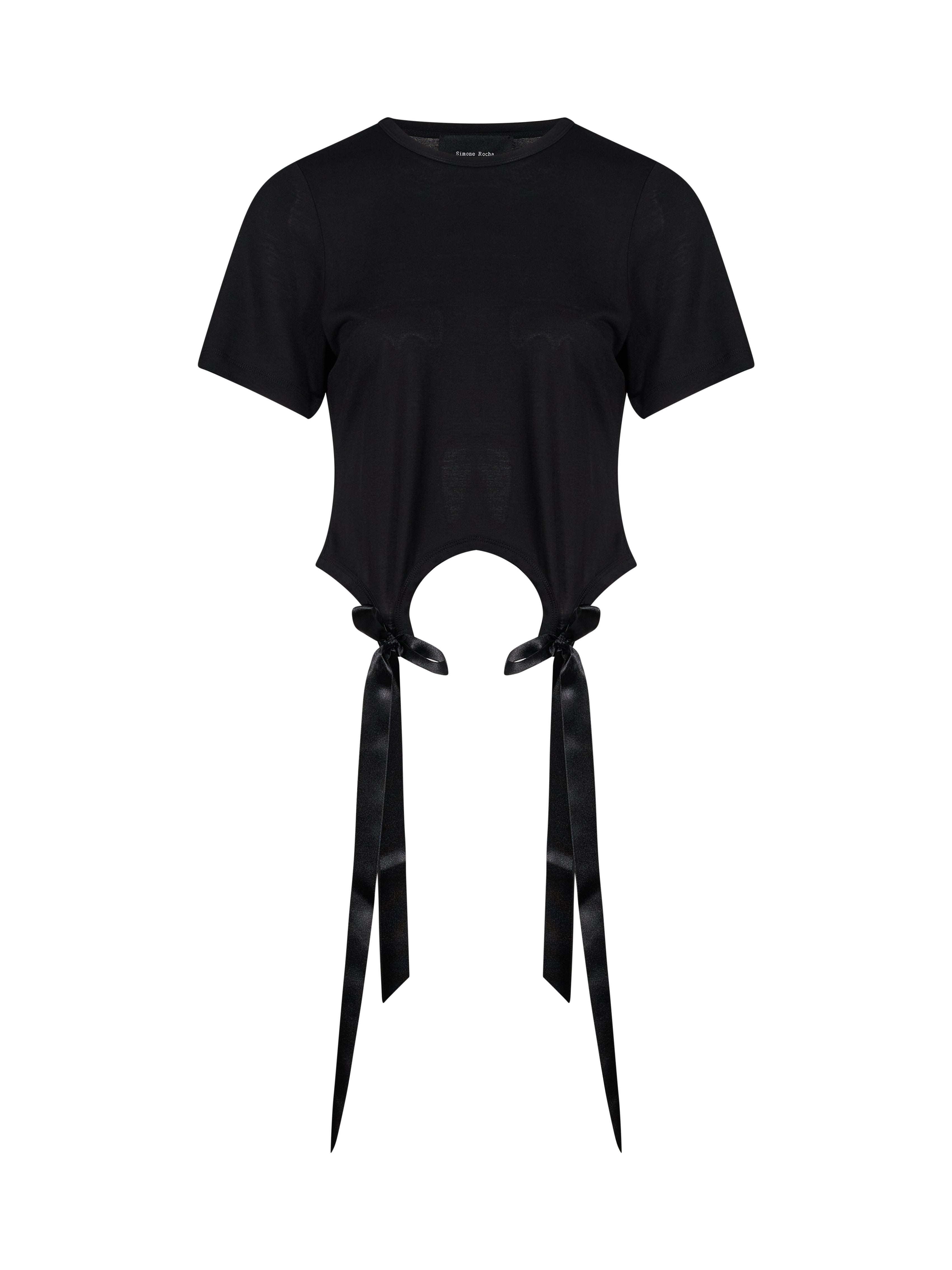 T-shirt fiocco in nero 