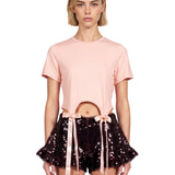 T-shirt fiocco in rosa 