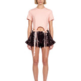 T-shirt fiocco in rosa 