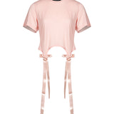 T-shirt fiocco in rosa 