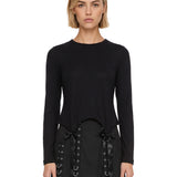 T-shirt con fiocchi in nero 