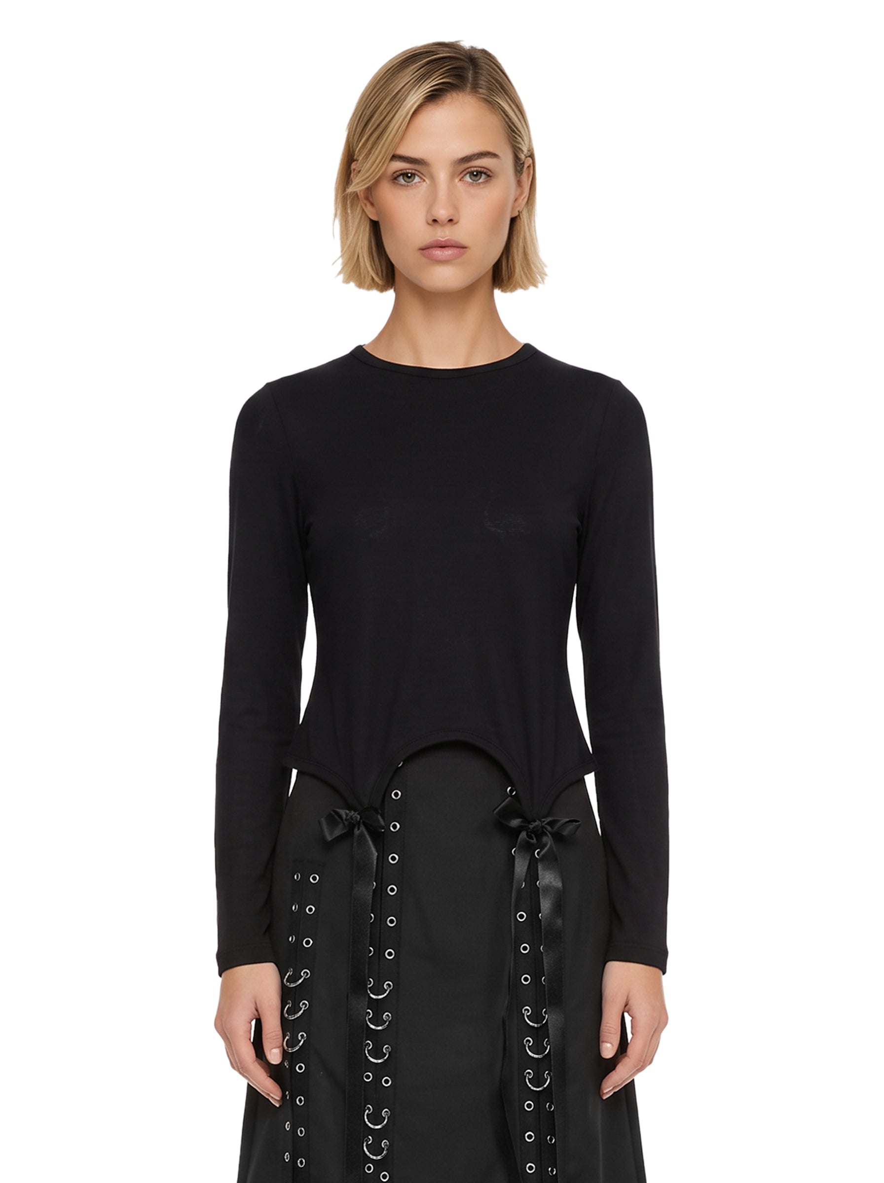 T-shirt con fiocchi in nero 