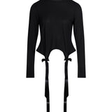 T-shirt con fiocchi in nero 
