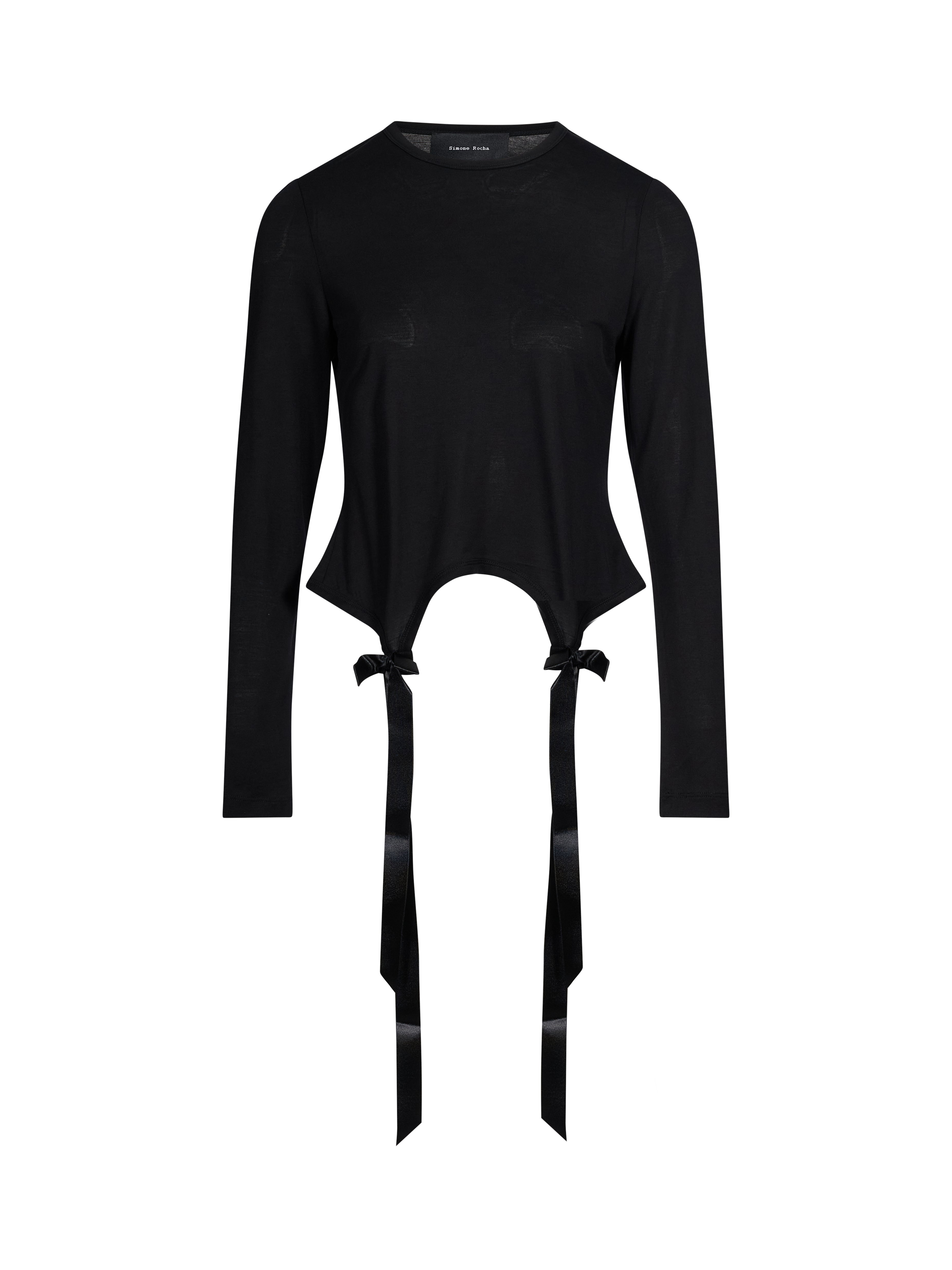 T-shirt con fiocchi in nero 