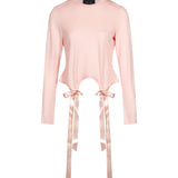 T-shirt con fiocchi in rosa 