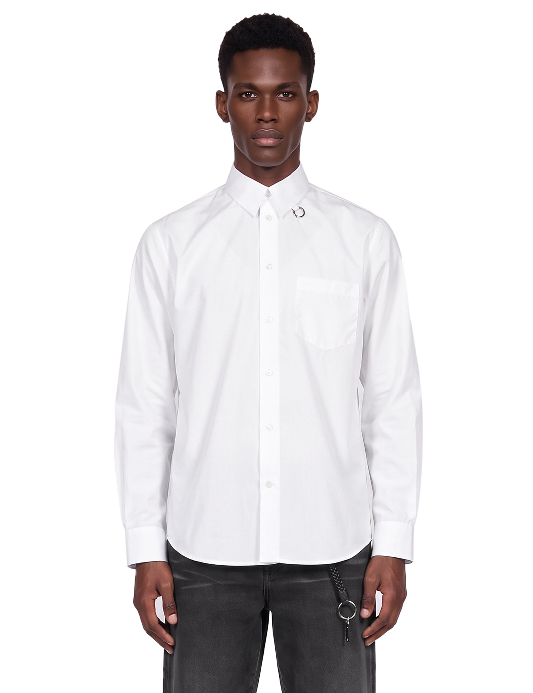 Camicia classica Split Ring in bianco 