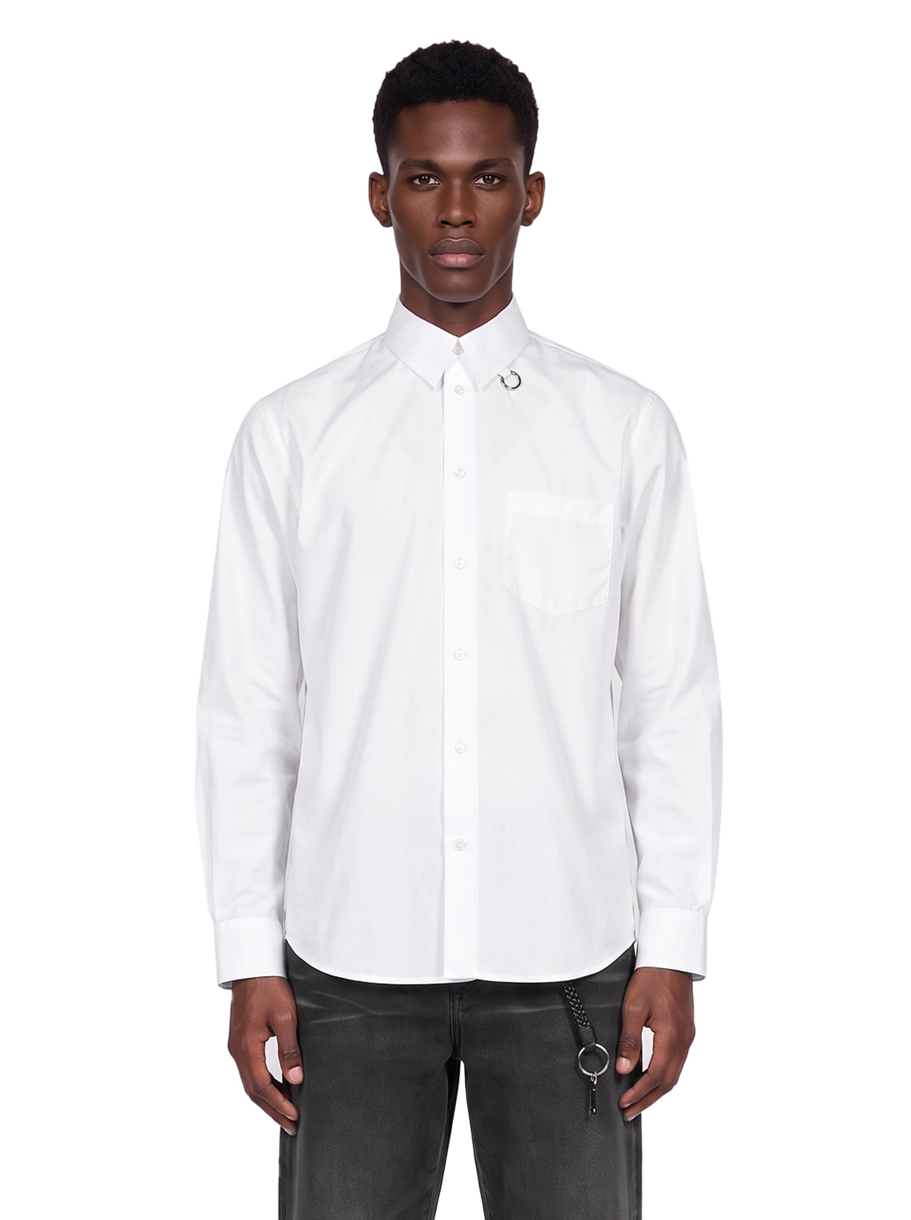 Camicia classica Split Ring in bianco 