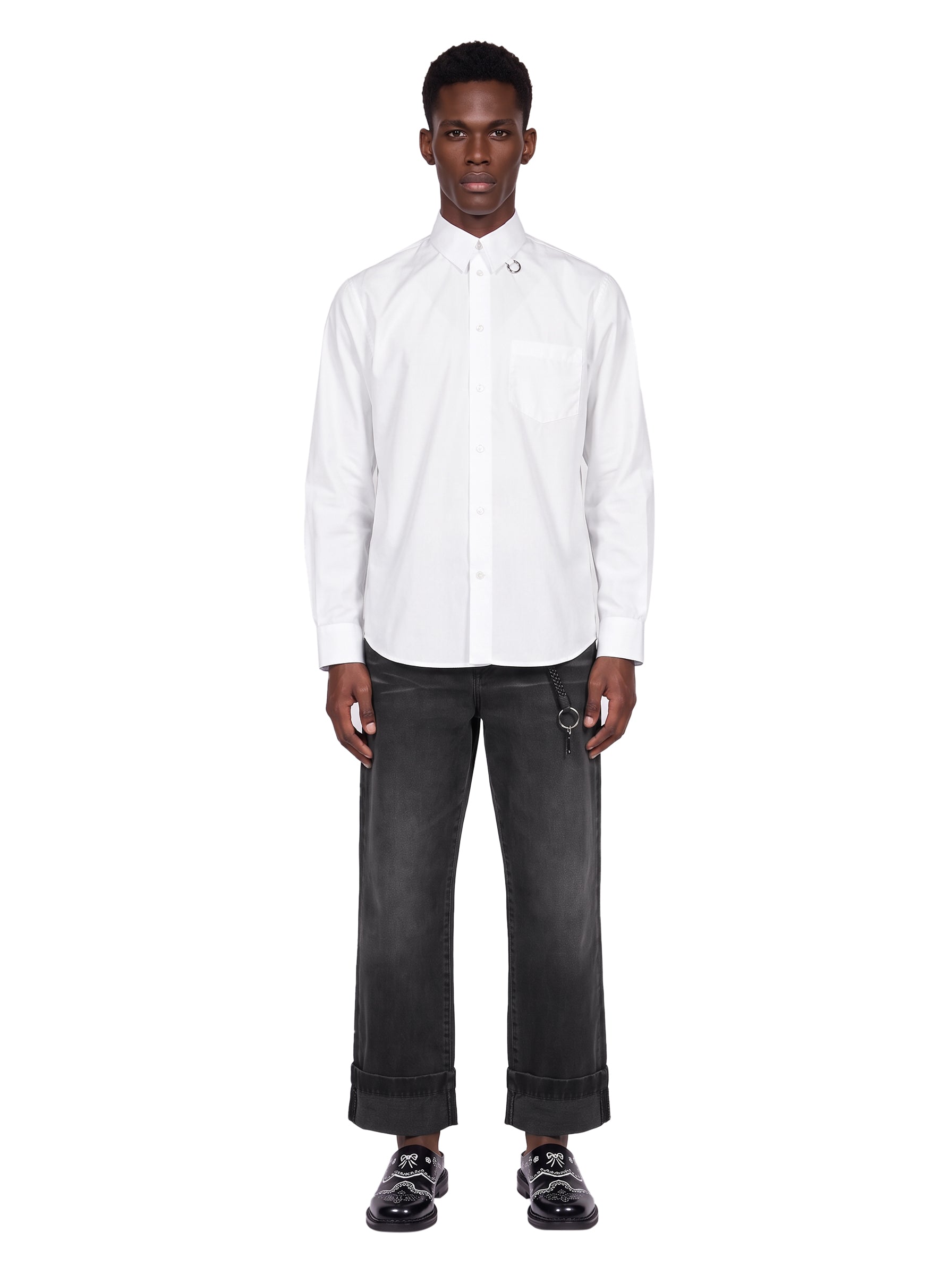 Camicia classica Split Ring in bianco 