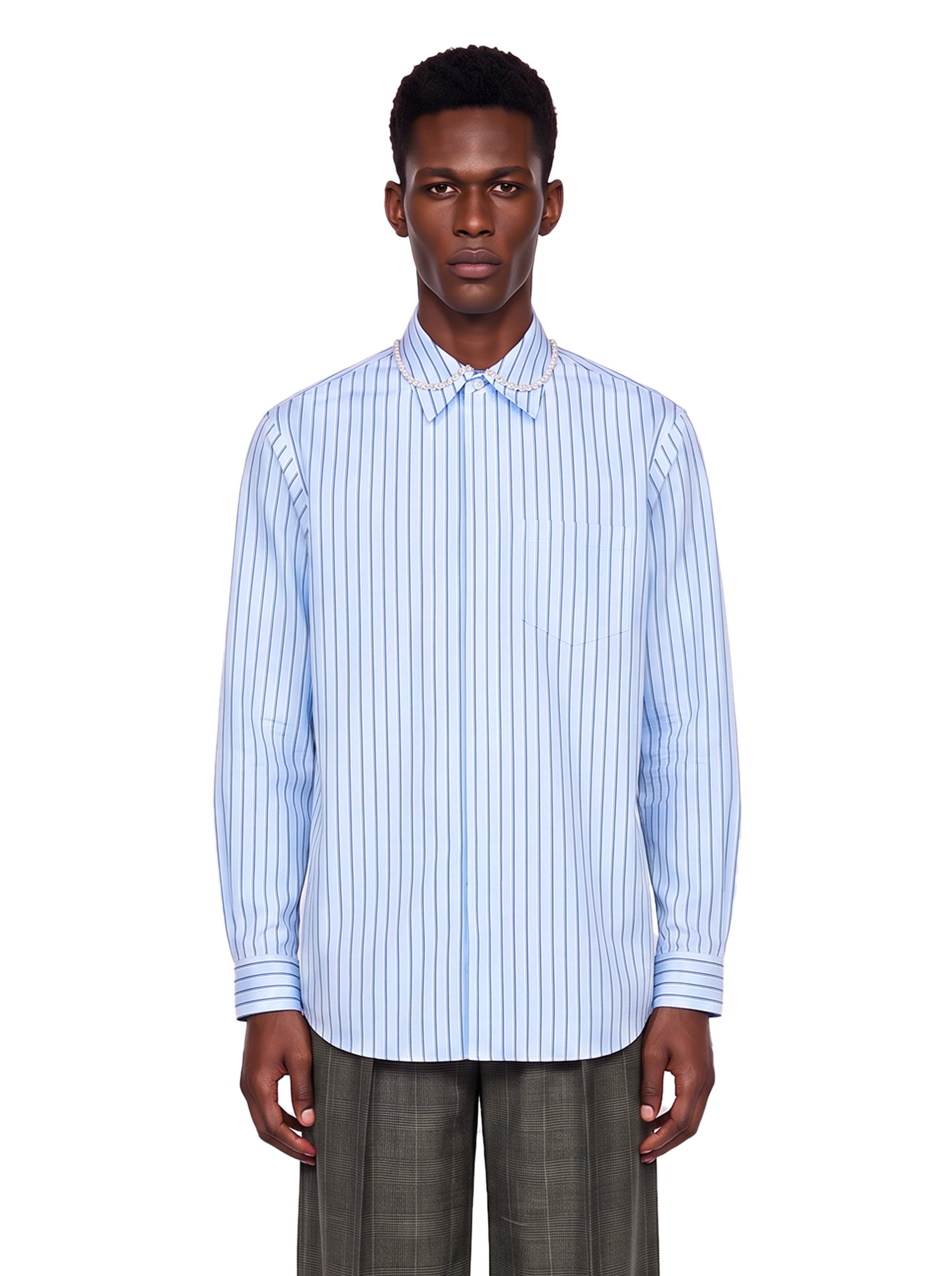 Camicia classica in azzurro 
