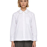 Camicia con perle in bianco 