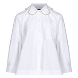 Camicia con perle in bianco 