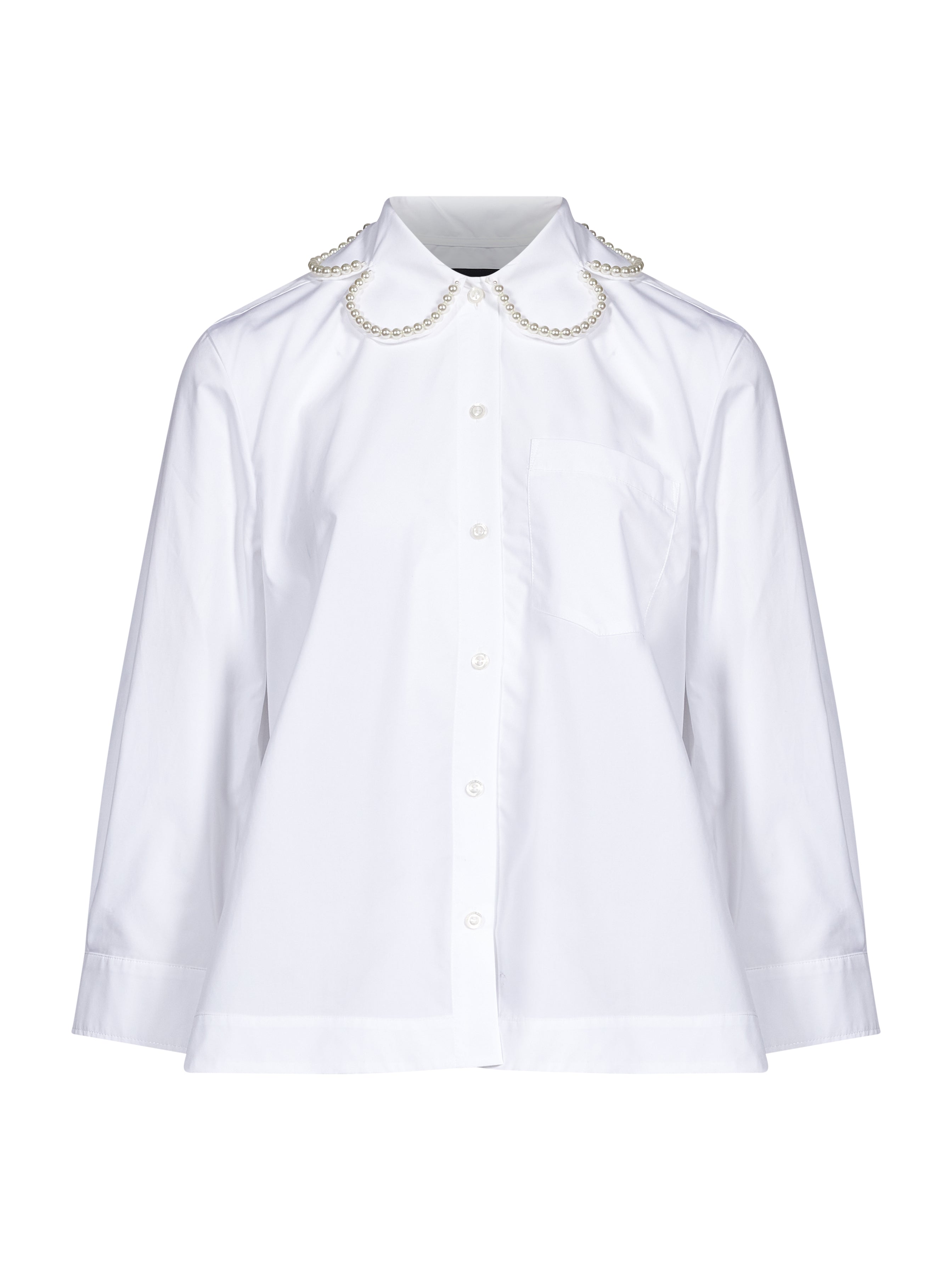 Camicia con perle in bianco 