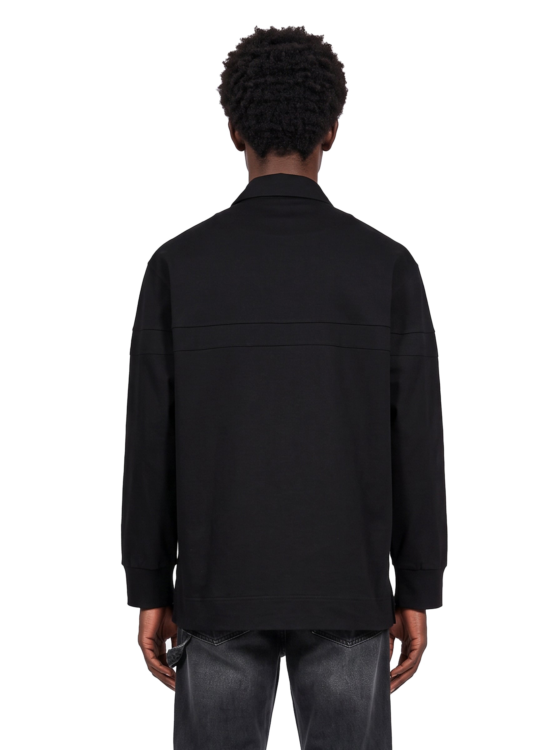 Polo camicia con fiocco in nero 