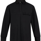 Polo camicia con fiocco in nero 