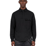 Polo camicia con fiocco in nero 
