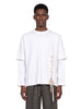 T-shirt a strati con lacci in bianco