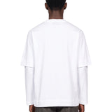 T-shirt a strati con lacci in bianco 