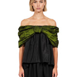 Top con spalle scoperte in nero 