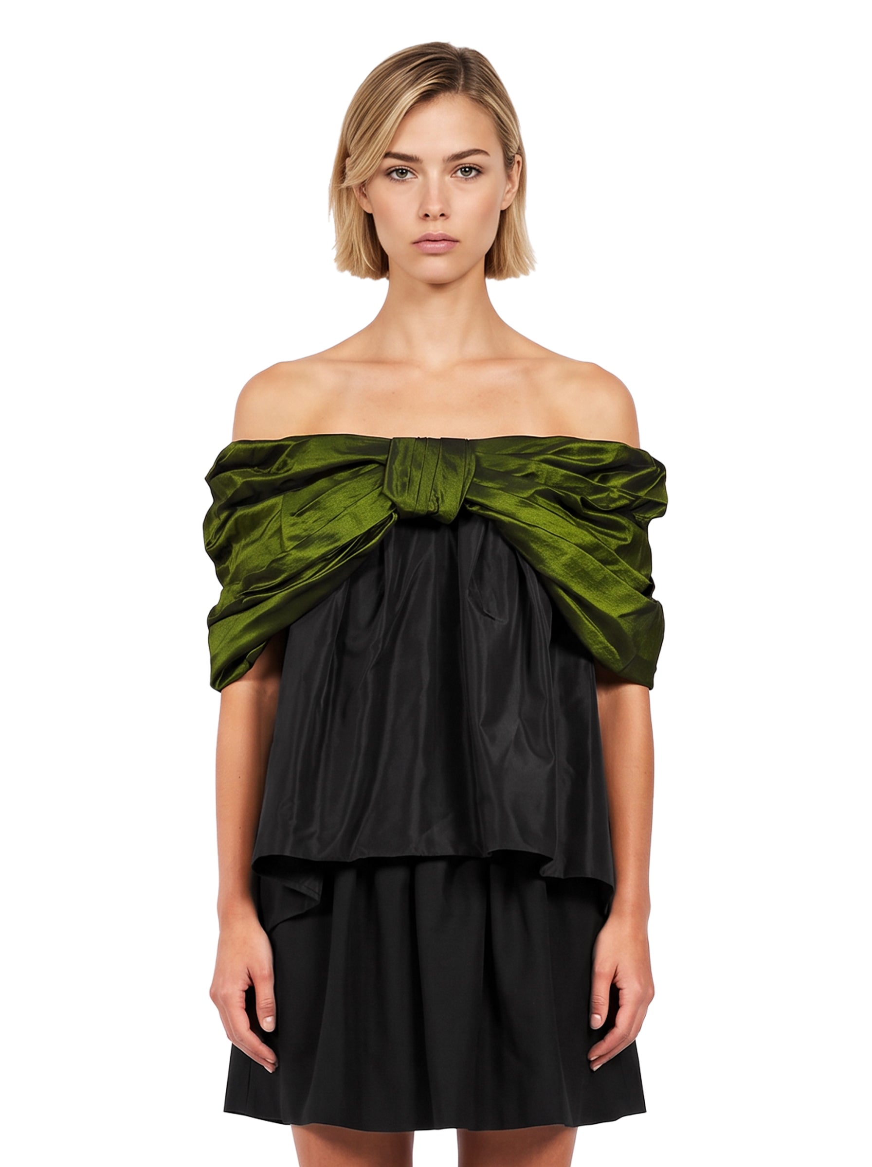 Top con spalle scoperte in nero 