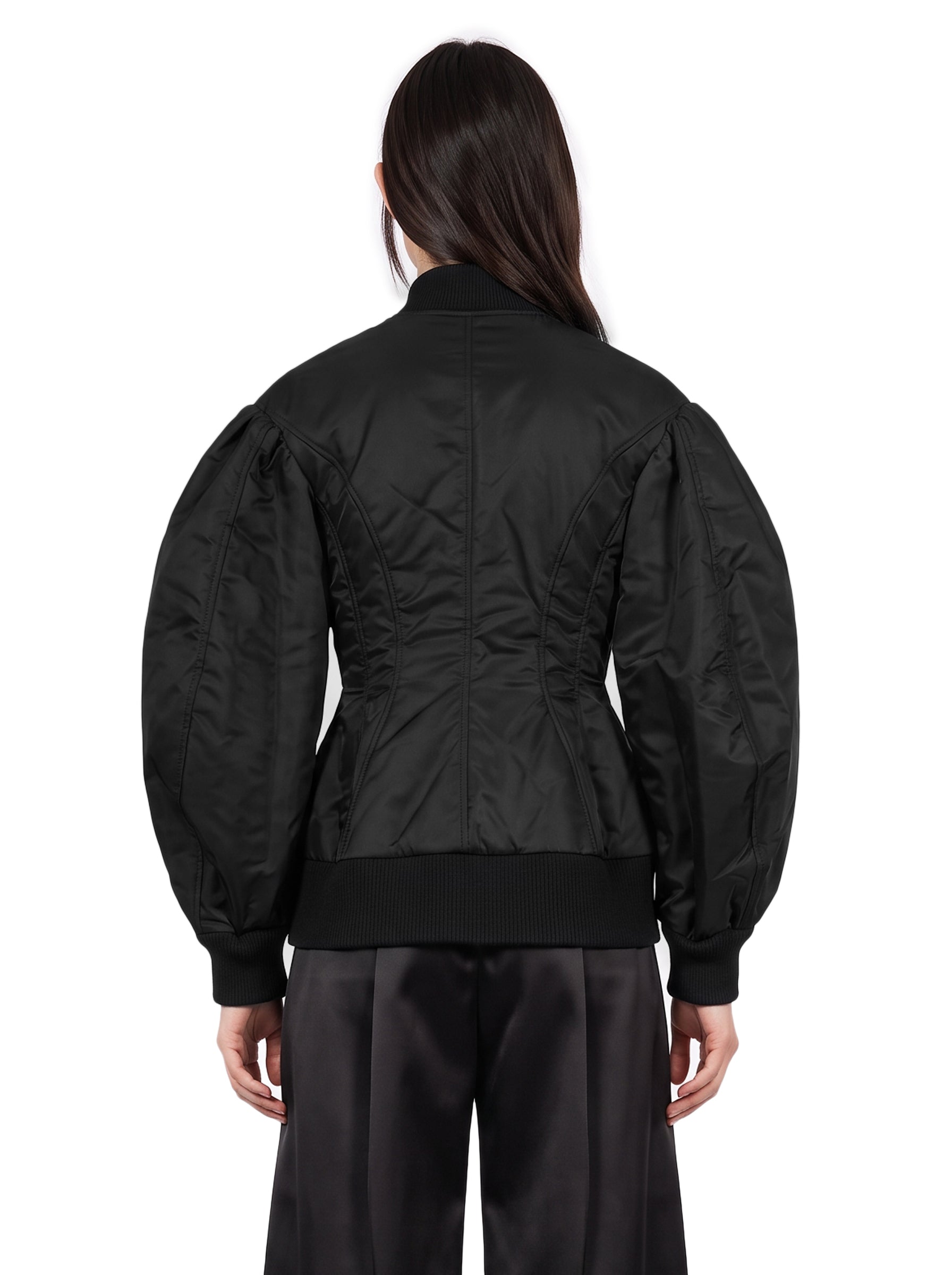 Giacca bomber scolpita in nero 