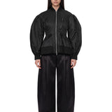 Giacca bomber scolpita in nero 