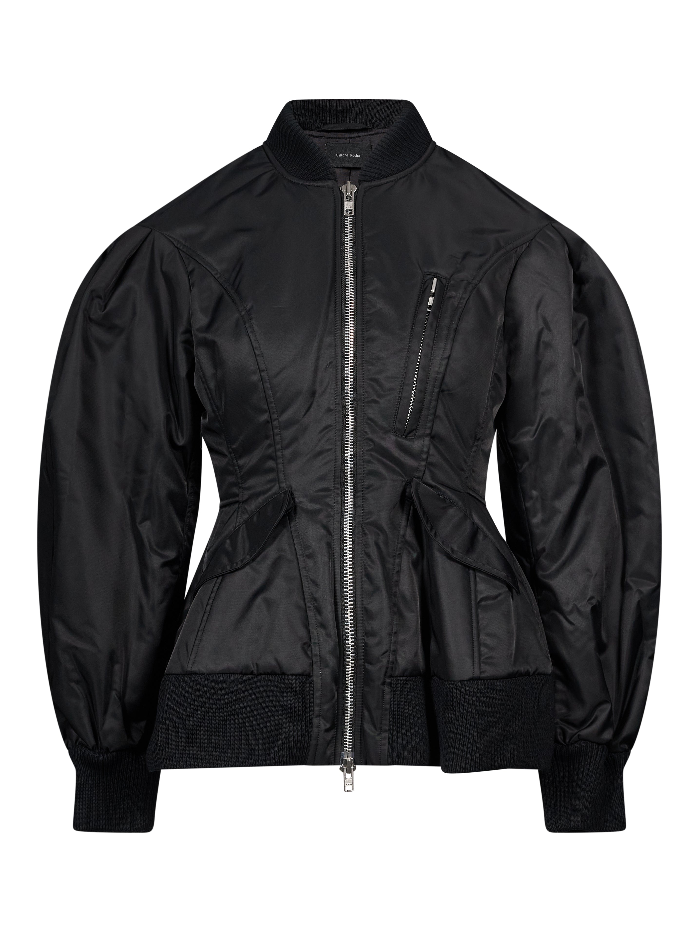 Giacca bomber scolpita in nero 