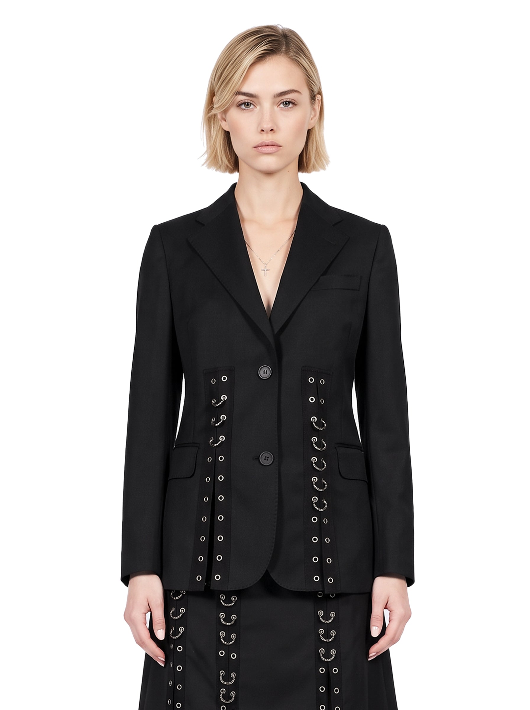 Giacca lana grommet nera 