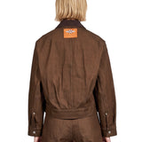 Giacca cropped in marrone 
