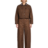 Giacca cropped in marrone 